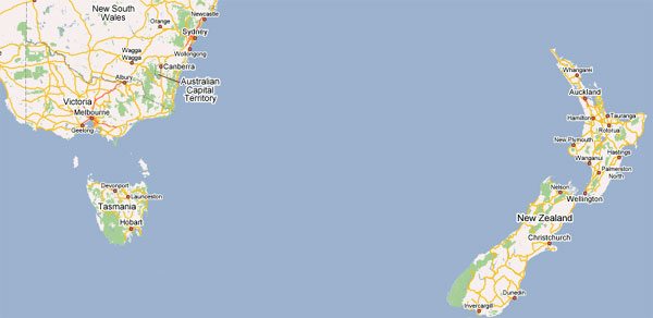 Google Maps Australie et Nouvelle Zelande