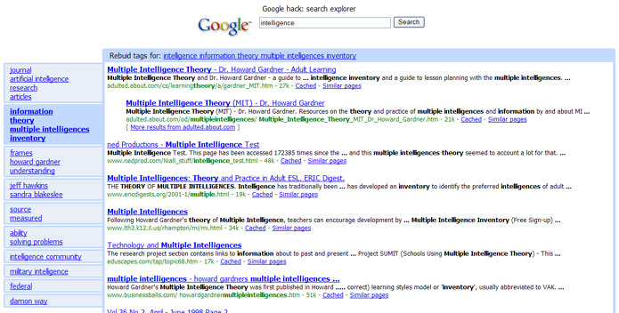 Google Hack: Search Explorer