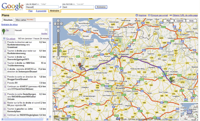 Google Maps Belgique