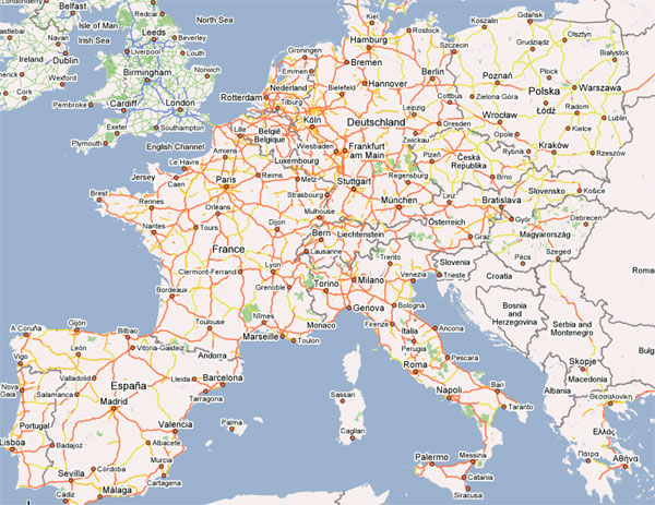 Google Maps Europe