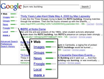 Google interface janvier 2006